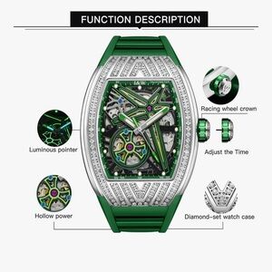 $169 Carnival Men's Wine Barrel Fully Automatic Mechanical Watch